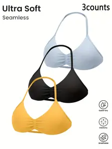 Women's Sexy Backless Sports Bra Set, High Elastic Nylon Fitness Bras, Comfortable Slimming Underwear, All Seasons Wear