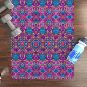 Mandala Rubber Yoga Mat kaleidoscope design workout exercise stretch Pilates gym