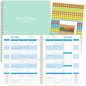 Student Planner 2025-2026 - School 2025-2026 Planner with Customized Subject Boxes, July 2025 - June 2026, 8.5" x 11", Academic for School, 3 different stickers,  Pocket
