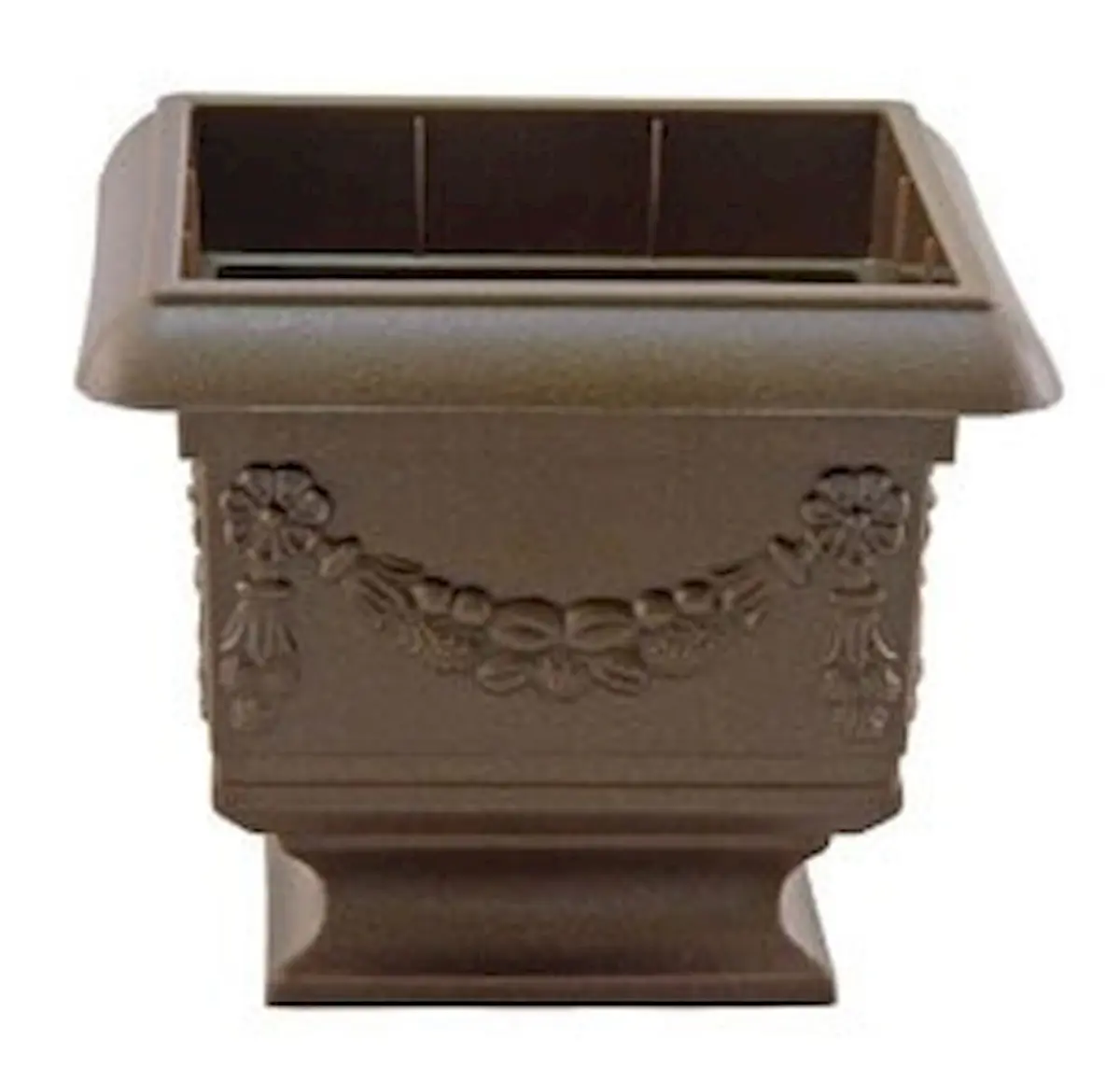 212 Main AI-DL102BRZ Decorative Square Bronze Pedestal Planter, Pedestal Base Flower Pots for Home Garden Decoration