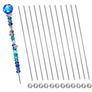 24 count 8/32 Inch 4mm Threaded Rods with Hex Nuts M4 12 Inch 304 Stainless Steel Fully Rod Threaded, 12 count Right Hand Threads &12 Pcs Hex Nuts for Beaded Garden Stake Rods (300MM)