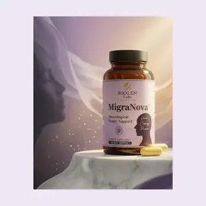 MigraNova Daily Migraine Support Supplement - Magnesium, Riboflavin (B2), CoQ10 & NeuroCalm Blend - 60 Vegan Capsules (30-Day Supply), Non-GMO, Caffeine-Free, Made in USA