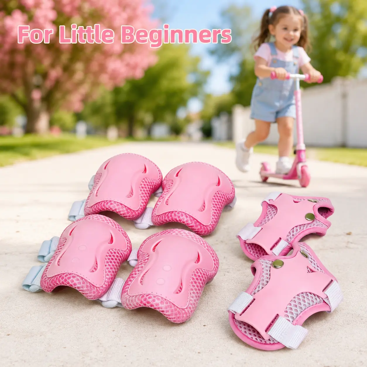 6-in-1 CPSIA Certified Kids Anti-Injury Foam-Based Heat-Wicking Pad Gear Set (Ages 2-10) - Elbow Protectors, Knee Pads, Wrist Guards for Skateboarding, Cycling, Anti-Injury Protective Gear, Elbow Protective Gear