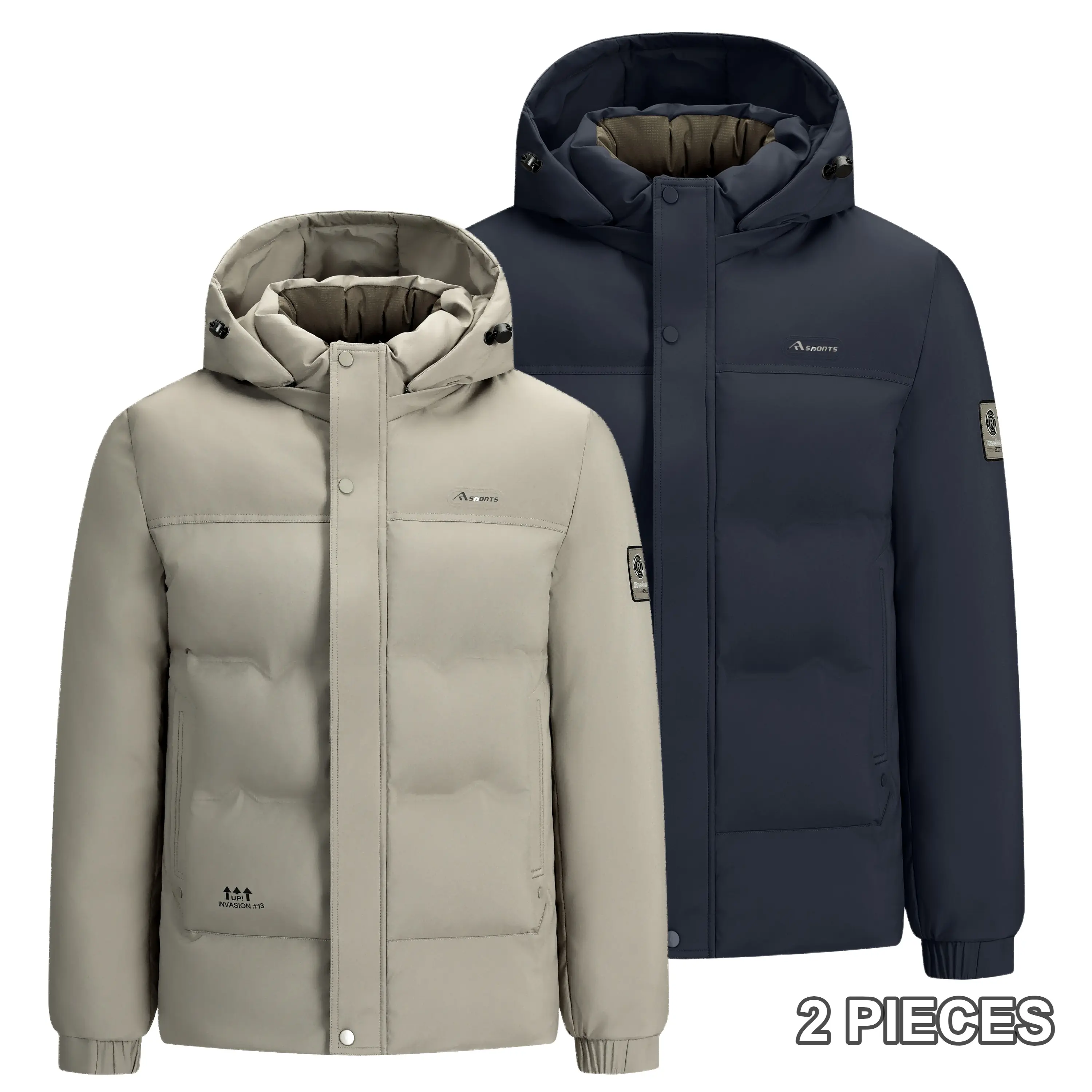 Men Hooded Padded Cotton Coat Thick Cold Resistant Winter Mens Cotton Jacket Detachable Adjustable Hood Side Pockets Zip And Snap Closure Loose Fit Outerwear For Outdoor Hiking Daily Travel Multiple Color Options