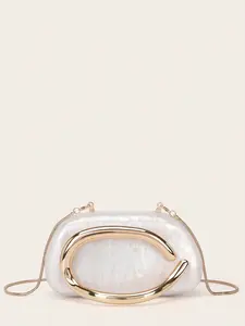 Women's Acrylic Shell Clutch Purse, Trendy Minimalist Evening Handbag for Wedding, Party Events, Trendy Minimalist Purse