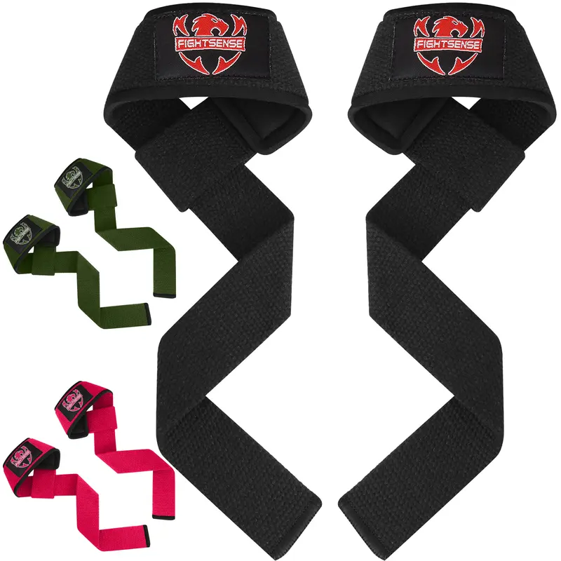 Fightsense Durable Weightlifting Straps with Neoprene Padding for Enhanced Grip & Support