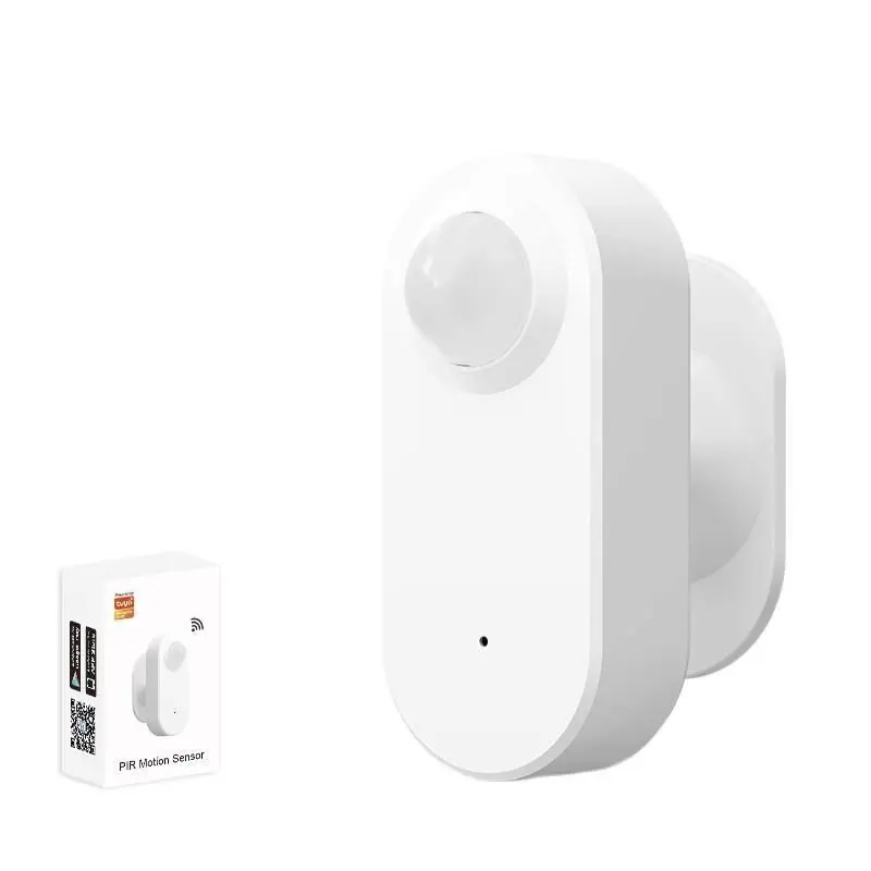 Tuya Dual WiFi-Zigbee Human Body Infrared PIR Motion Sensor, Battery-Powered Wireless Smart No-Wiring Device with Polyester-Synthetic PVC Build, Discreet Fit, Night Light, Voice & APP Remote Control, 42x70mm, Automates Devices for Home Security Bathrooms
