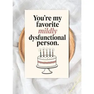 Passive Aggressive Birthday Card for Friend, Funny Typography Greeting Card, Minimalist Adult Humor Birthday Card