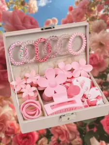 20-Piece Hair Accessories Gift Set for Women, Sweet Valentine’s Day Bows, Claw Clips, Scrunchies & Fashion Combs