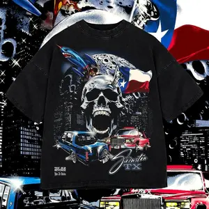 Screwston TX Cool Texas Washed T-Shirt For Men, Graphic Vintage Acid Wash Heavy Cotton Tee, Streetwear Oversized Cowboys Texas Mexican Fans, Made In US