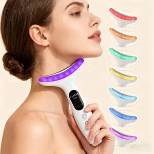 Face Neck Skin Lifting  Massager with 7 Colors Light, Constant Temperature Vibration, 3 Intensity Levels, Daily Skincare Beauty Device for Face Skin Care, Facial Beauty Massagers