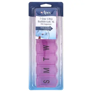 Apex 7-Day Ultra Bubble-Lok Pill Organizer, XL, 1 Pill Case