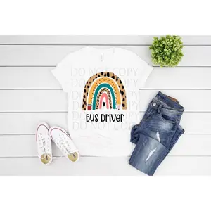 Bus Driver Tee - Short Sleeve Top with Logo, Ideal for Commuting and Casual Wear