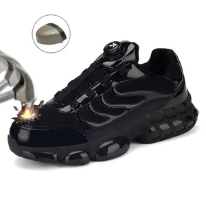 Steel Toe Shoes for Men Indestructible Lightweight Safety Shoes No Tie Turn-Lock Non Slip Work Shoes Puncture Proof Steel Toe Sneakers Tenis Zapatos De Trabajo Para Hombre