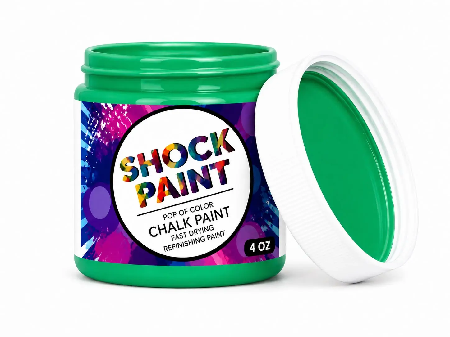 Tropical Green Acrylic Chalk-Like Paint - 4 oz Pop of Color