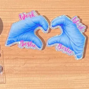 Work Besties Interchangeable Badge Reel, Coworker Besties, Matching Badge Reels, Medical Badge Holder, Glitter Acrylic Badge Reel