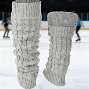 2 pairs/1 pair Women's Winter Warm Leg Warmers - Thick Fleece Over-the-Knee Non-Slip Comfortable Hand Wash, Knee-High Socks