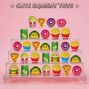 🔥Viral TikTok Fast Food Stress Relief Squishy Set: 6pcs or 12pcs assorted squeeze toys including burger, fries, donut, ice cream and drinks with random colors & patterns. Great for school rewards, parties, birthday gifts and gift bag fillers.