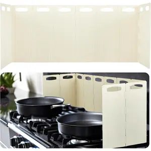 10 Sided Oil Splatter Guard 5.7''x15.7'' Protection Splatter Shield for Stove for Kitchen Frying, Heat Resistant, Easy Clean, Adjustable Panels for  Protection