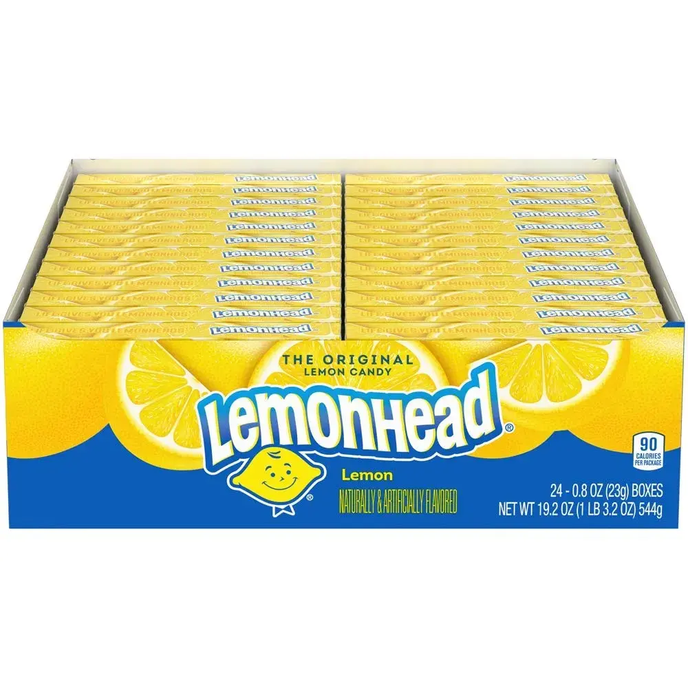 Lemonhead Hard Lemon Candy, 0.8 Ounce Treat-Size Theater Candy Boxes (Pack of 24)
