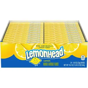 Lemonhead Hard Lemon Candy, 0.8 Ounce Treat-Size Theater Candy Boxes (Pack of 24)