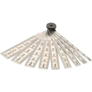 SPI 2 to 12mm Measurement, 10 Leaf Taper Gage 64mm Long, Tempered Steel, 0.02mm Graduation 14-185-3