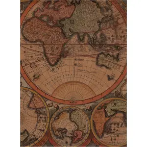 Wrapping Paper Set of 4 Sheets Size 34 x 25 Inch   World Map  Wrap (18-6183)
