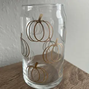 Gold Pumpkin Harvest 16oz. Glass Can