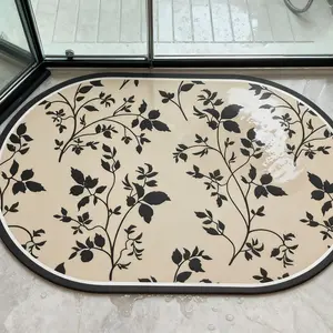 Natural Diatomite Mat   Skid Proof for Vanity Tables Keeps Surfaces Dry and Clean Perfect for Makeup Stations or Bathroom Counters plush modern floor  Skeleton Set cute girly  Cat Bohemian Light Brown   Themed Kitchen Boho Printed rug Non-Slip