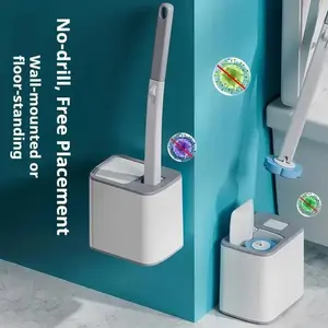 Disposable Toilet Cleaning System with Wand, 54 Refills, Wall-Mount Brush Holder, Sink Cleaner, Bathtub Drain Cover, Urinal Holder, Bathroom Accessory