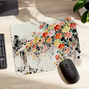 Oil Painting Floral Mouse Pad for Gaming & Desk Setup｜Non-Slip Base｜High-Density Surface for Precision｜Stitched Edges｜8.27x10.24in