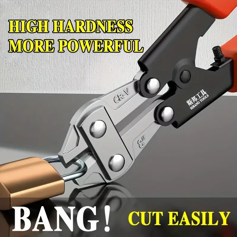 [Hot Sale] Heavy-duty 8-inch Multi-purpose Wire Cutters, Labor-saving Bolt Cutters with Olecranon Scissors, Chain Pliers, Steel Construction, Polished And Painted Surfaces for Fencing, Construction And DIY Projects