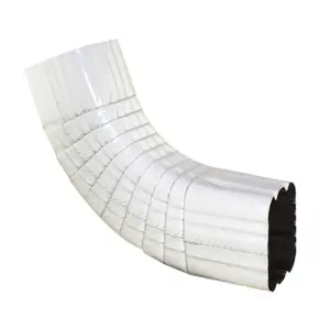 212 MAIN Rust-Free Aluminum B-Elbow Gutter Fitting, 2x3 in., White Downspout Component for Gutter Systems, Rainwater Management & Water Redirection