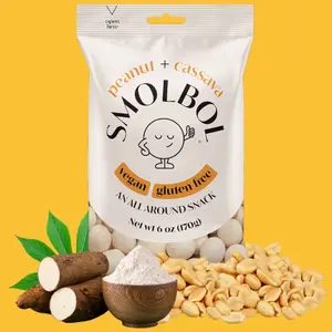 SMOLBOL Small Peanut Balls | Crunchy Peanut Bites in a Lightly Salted Cassava Crust | Vegan & Gluten-Free | Ovinhos de Amendoim | Original Flavor