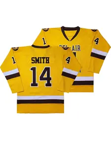 Men's #14 Red Movie Version Letter & Number Embroidered Loose Fit Icy Hockey Sport Jersey Sweater, V-Neck Long Sleeve, Suitable For Autumn/Winter Casual, Party, Training, Game, Embroidery Sportswear