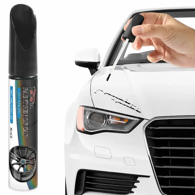 Waterproof Quick-Dry Automotive Touch Up Paint Pen,Car Scratch Remover, Car Body Repair Tool, Easy to Apply, Prevent Rust, Durable, Dries Within 10 Minutes (Black), Anti-Rust,DIY Car Detailing Kit, Automotive Accessories