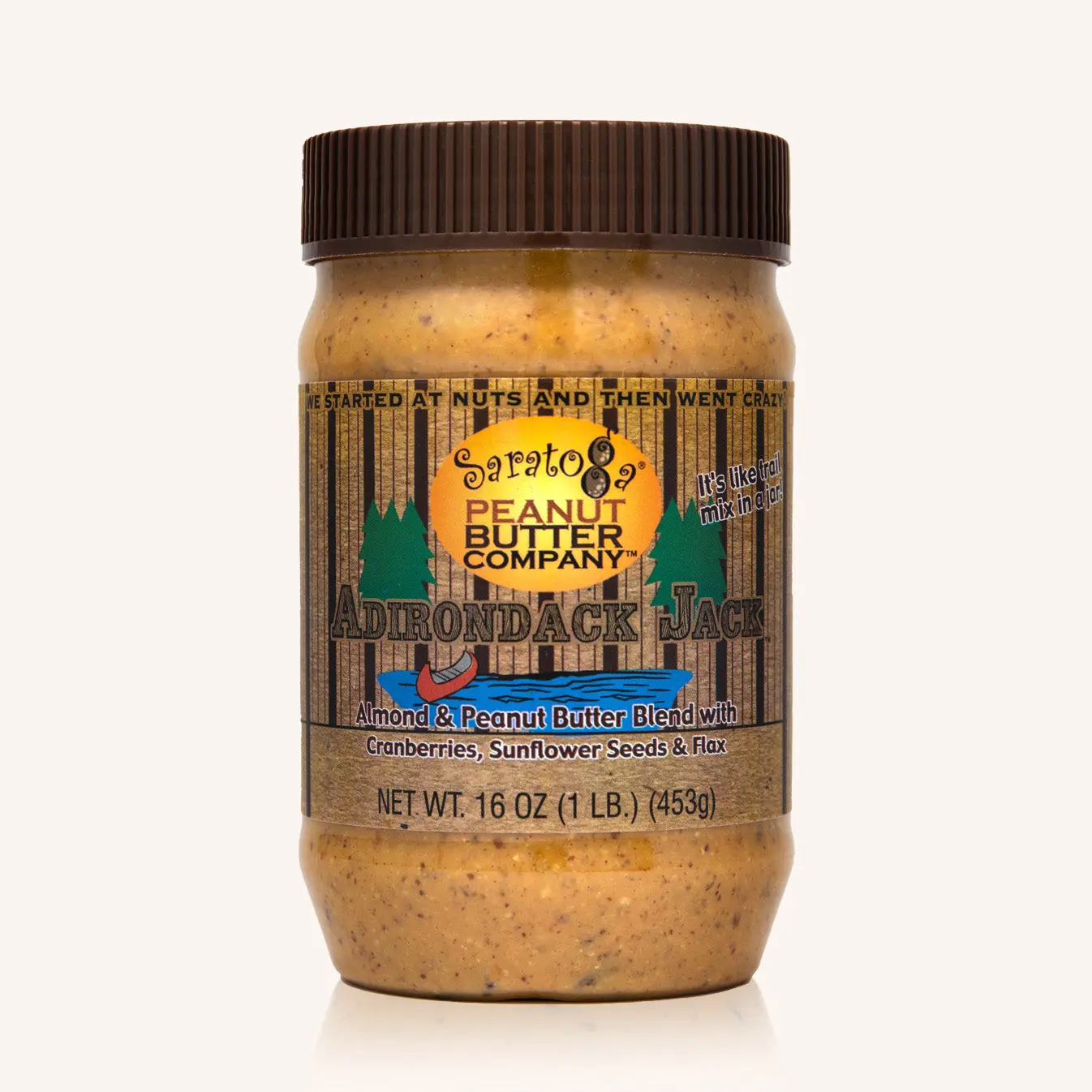 Adirondack Jack- peanut and almond butter spread including cranberries, sunflower seeds and fax seeds