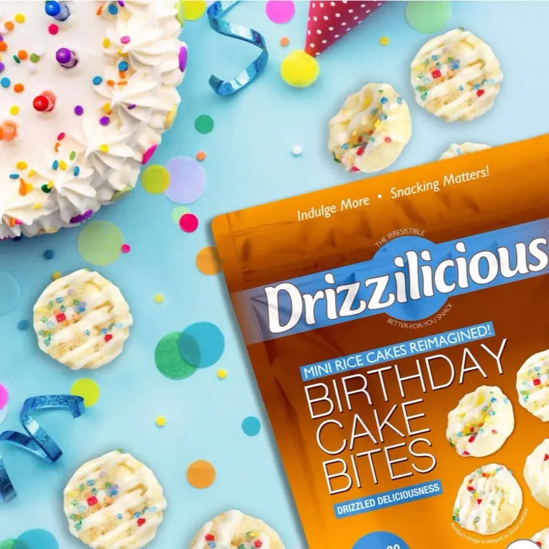 Birthday Cake Drizzled Mini Rice Cake - 4oz - TikTok Shop