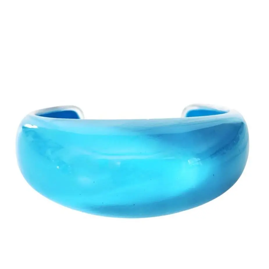 Aqua Blue Acrylic Resin Cuff Bracelet