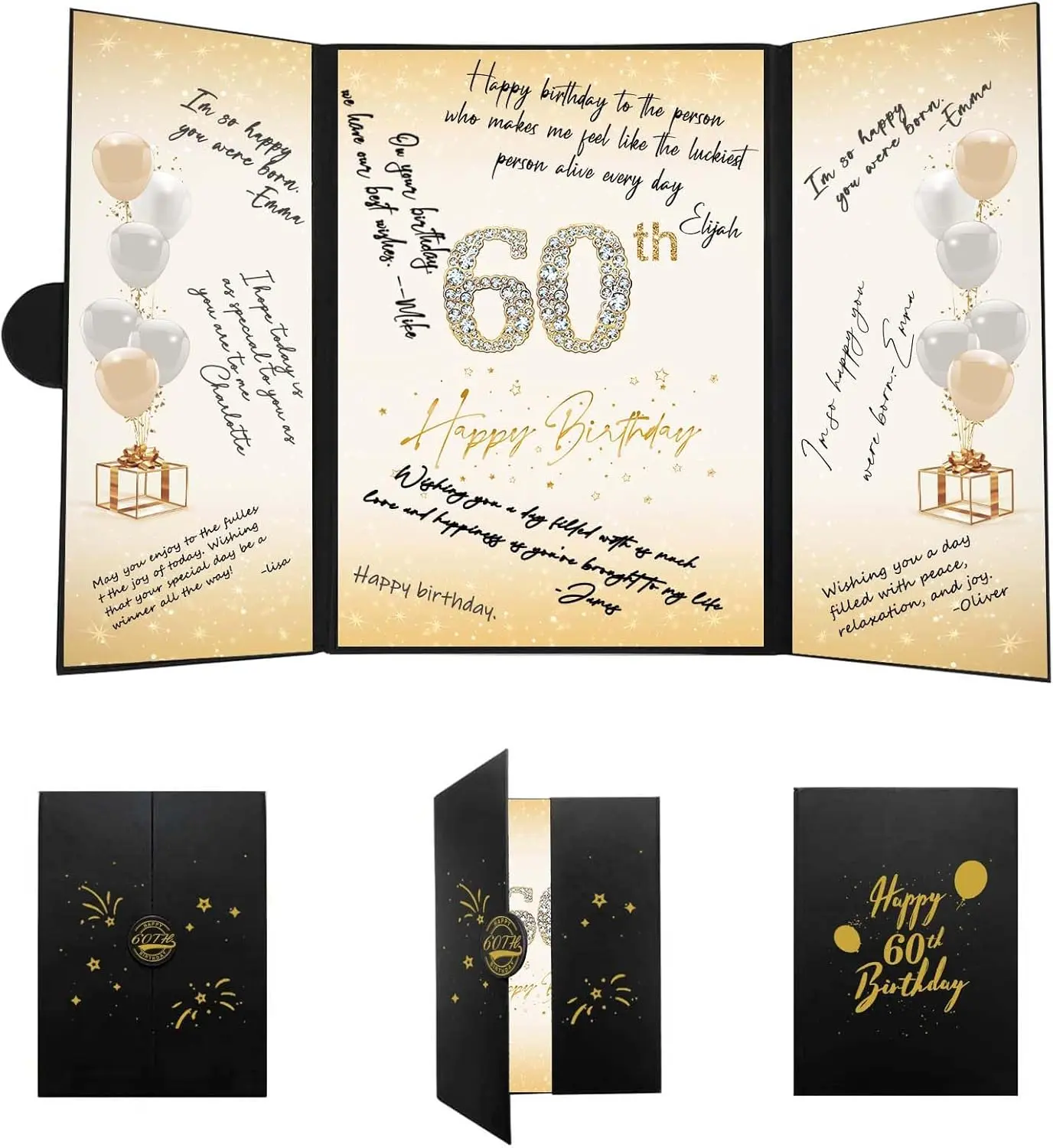 60th Birthday Decorative Sign - 18x12in Creative Guest Book Alternative Signature Poster, Festive Milestone Celebration Gift for Men, Home & Party Supplies