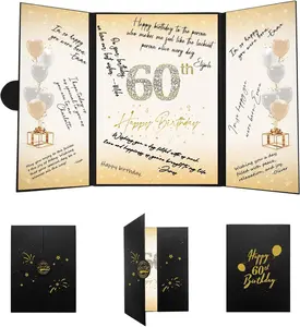60th Birthday Decorations for Men Women Creative Guest Book Alternative 18 x 12 inch Signature Book Poster Great Gifts for Milestone Celebrations Decorative Sign