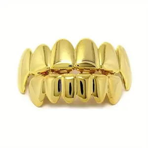 Hip Hop Fashion Gold Tooth Cover, 2 Counts/set Shiny Braces, Tooth Gems, Party Accessories for Men & Women, Festive & Party Supplies