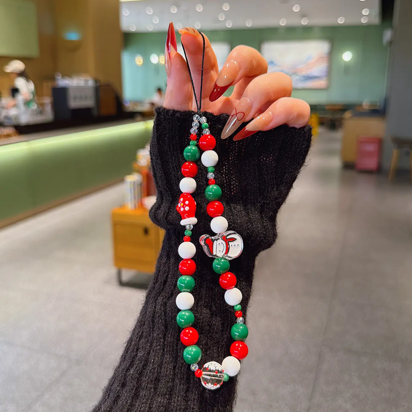 Christmas Snowman Design Phone Case Strap, Fashionable Keychain & Bag Accessory, Perfect Gift for Christmas Season