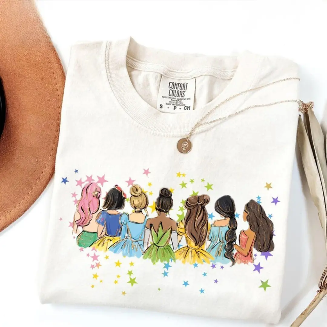 Retro Comfort Colors WDW Princess Shirt, Girl Trip Tee, WDW Magic Kingdom Tee