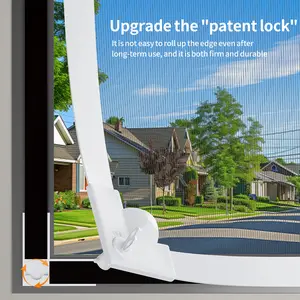 Magnetic Window Screen with Corner Lock Buckles – Easy Peel & Stick, No Drilling, Strong Magnetic Seal, Removable & Washable, Multiple Sizes, 1-Pack