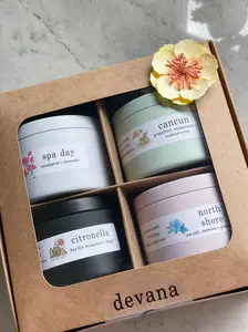 Vacation Ready Candle Gift Set l Mini Candle Tins l Travel Candles