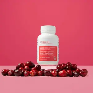 Probio 3+ Synbiotic Supplement with Probiotics & Prebiotics for Digestive Health Antioxidant Support Cranberry Extract Natural Bacteria Boost