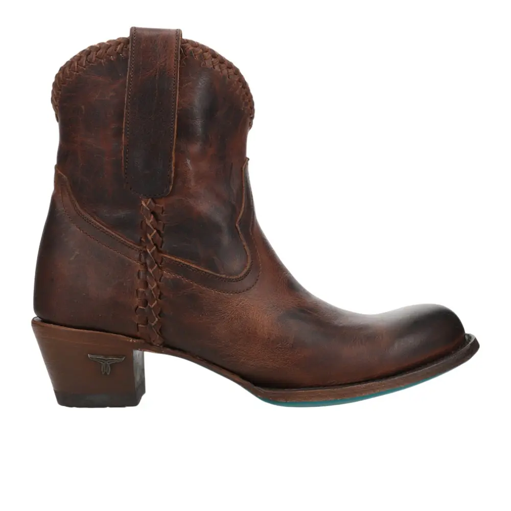 Lane Womens Plain Jane Braided Round Toe Bootie Casual Boots Ankle Low Heel 1-2" - Brown Lane Womens Plain Jane Braided Round Toe Bootie Casual Boots Ankle Low Heel 1-2" - Brown