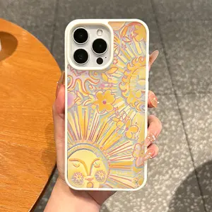 Magnetic Protective Case for iPhone 17 16 E Pro Max 15 Plus 14 13 12 11 XS XR, Vintage Yellow religious pattern Vibes | Shockproof, Aesthetic, Silicone, Lightweight, and Scratch Resistant