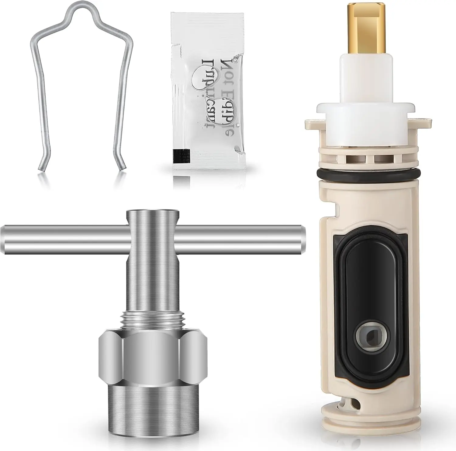 1222 Posi-Temp Faucet Replacement Cartridge Kit with Cartridge Puller Removal Tool, Long-Lasting Cost-Effective DIY Solution for Moen Single Handle Tub Shower Water Control, Home Improvement Supplies